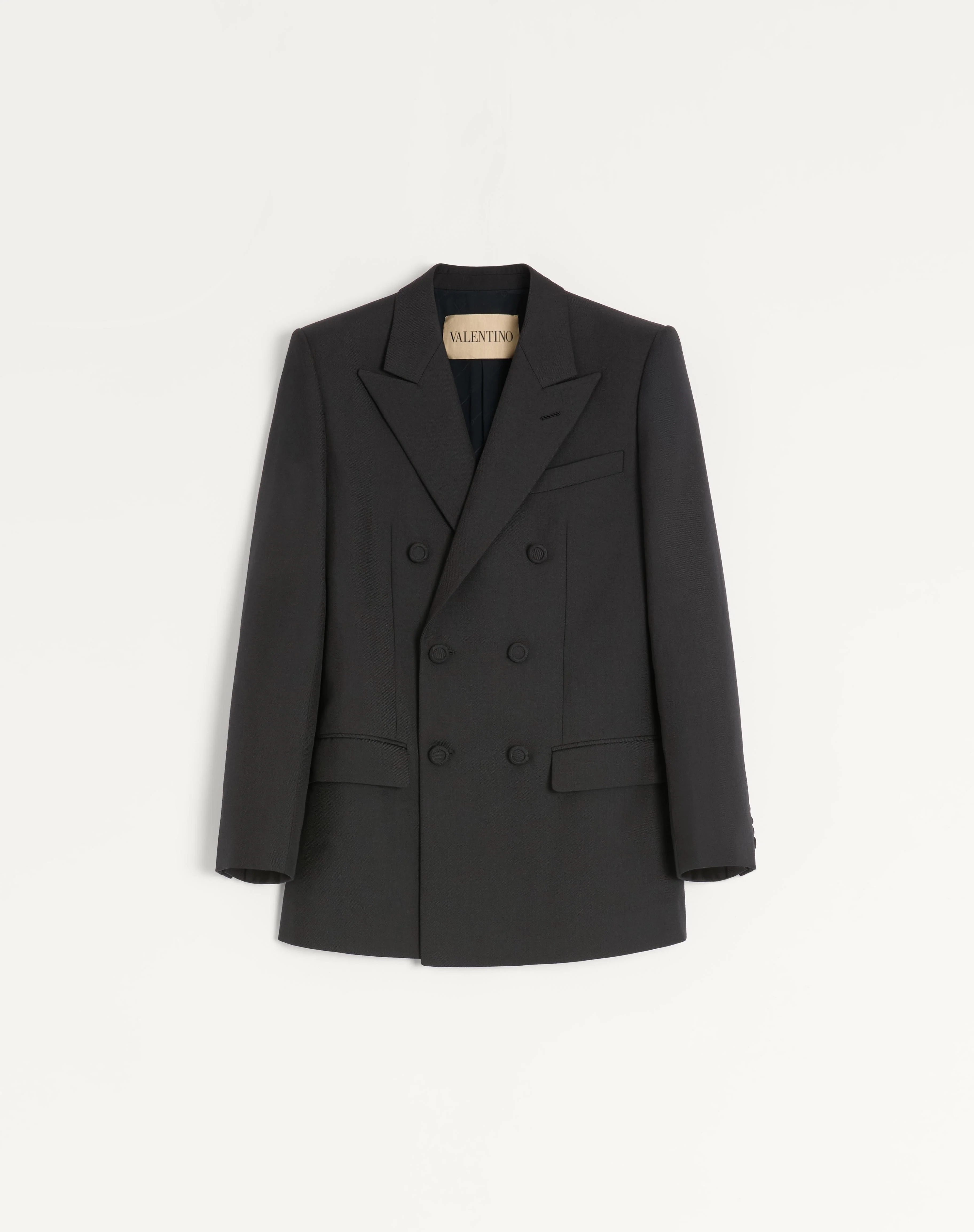 VALENTINO DOUBLE-BREASTED JACKET IN WOOL GABARDINE - 1