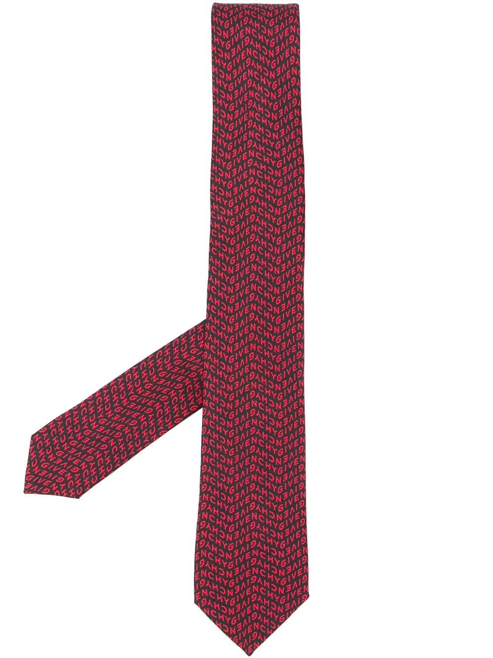 jacquard logo silk tie - 1