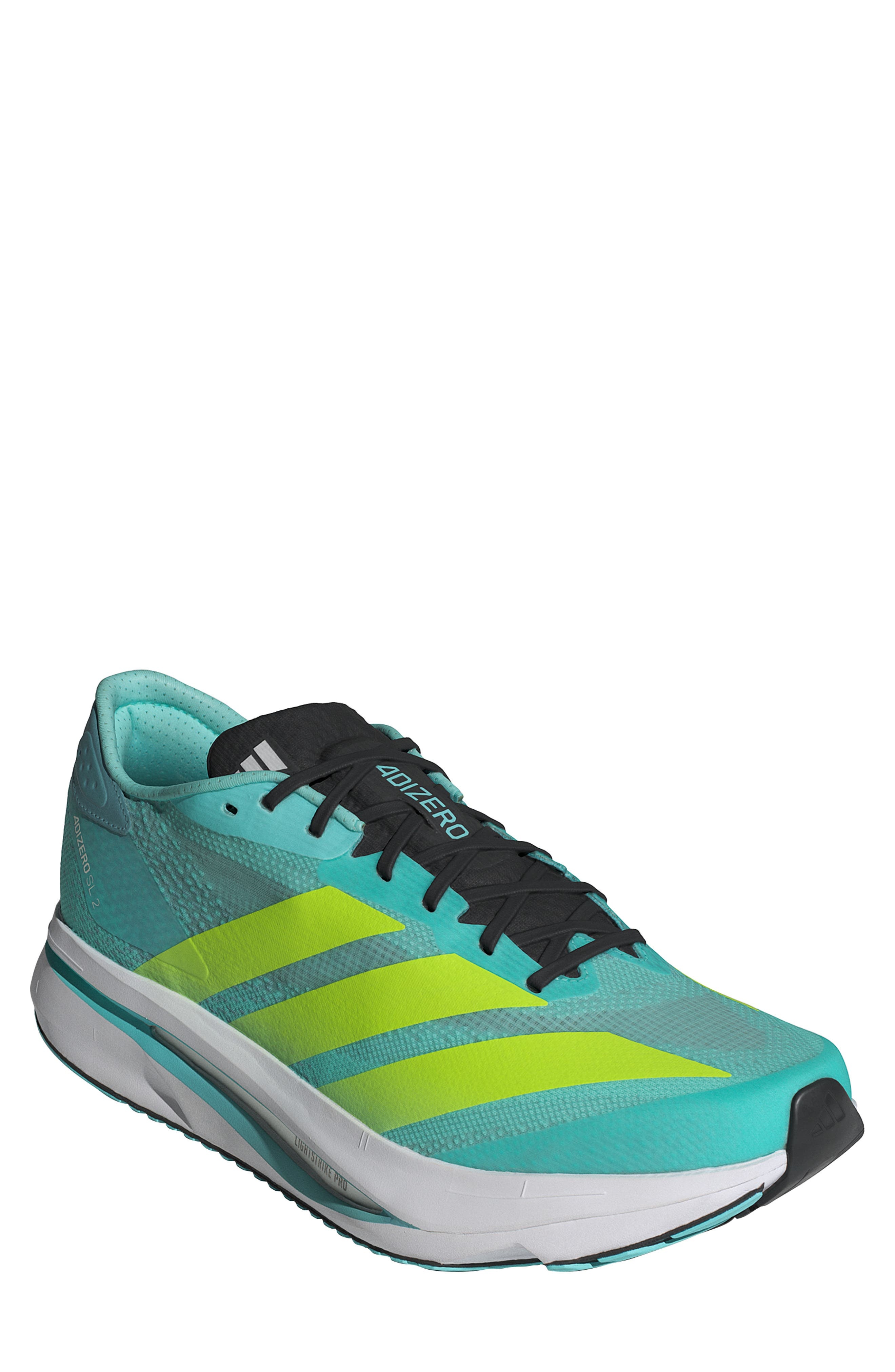 adidas Gender Inclusive Adizero Evo SL Running Shoe in Flash Aqua/Lemon/Mint Ton at Nordstrom - 1