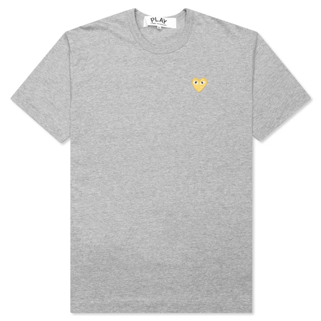 COMME DES GARCONS PLAY WOMEN'S GOLD HEART T-SHIRT - GREY - 1