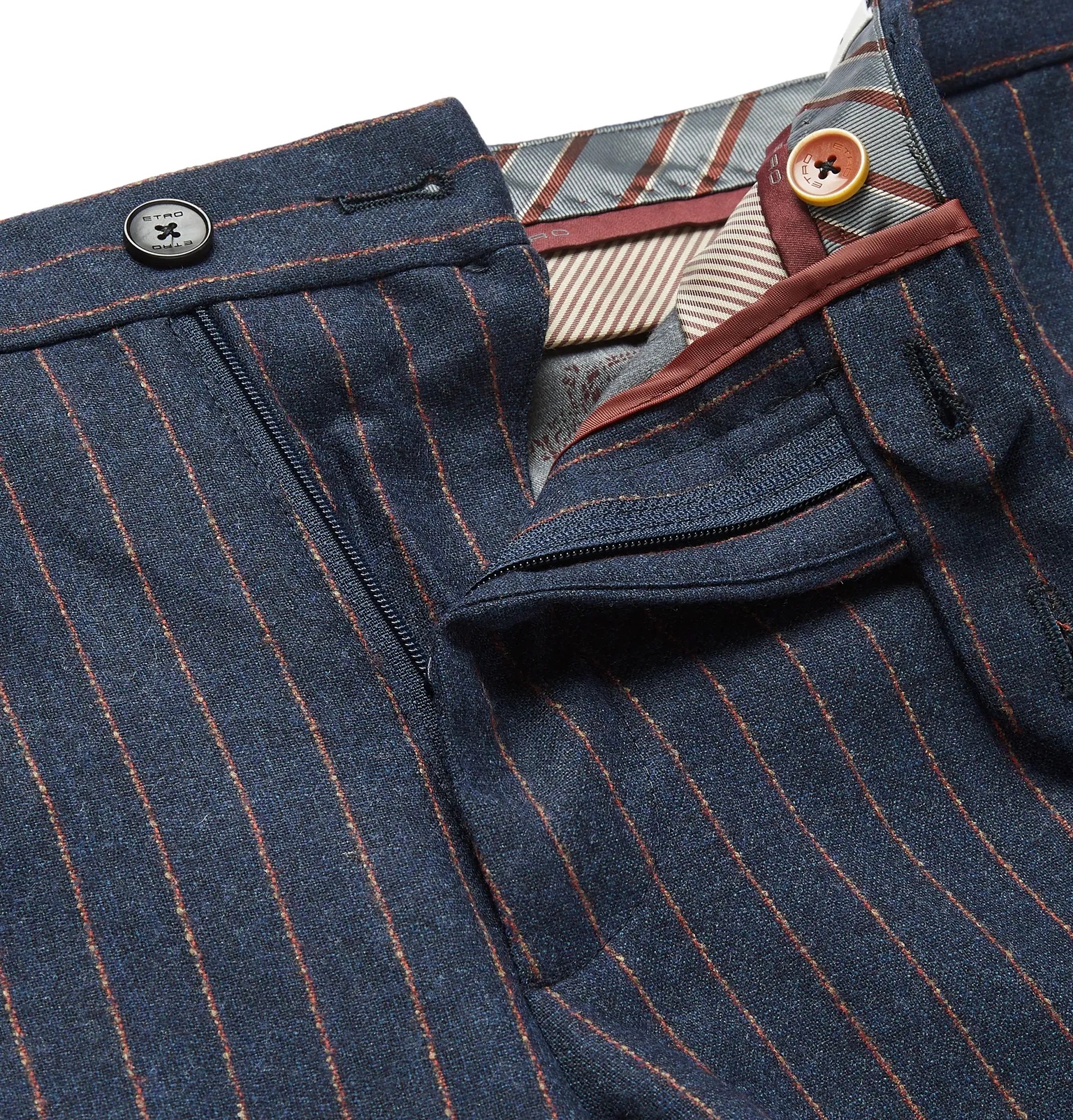 Striped Wool, Cashmere, Silk and Cotton-Blend Suit Trousers - 3