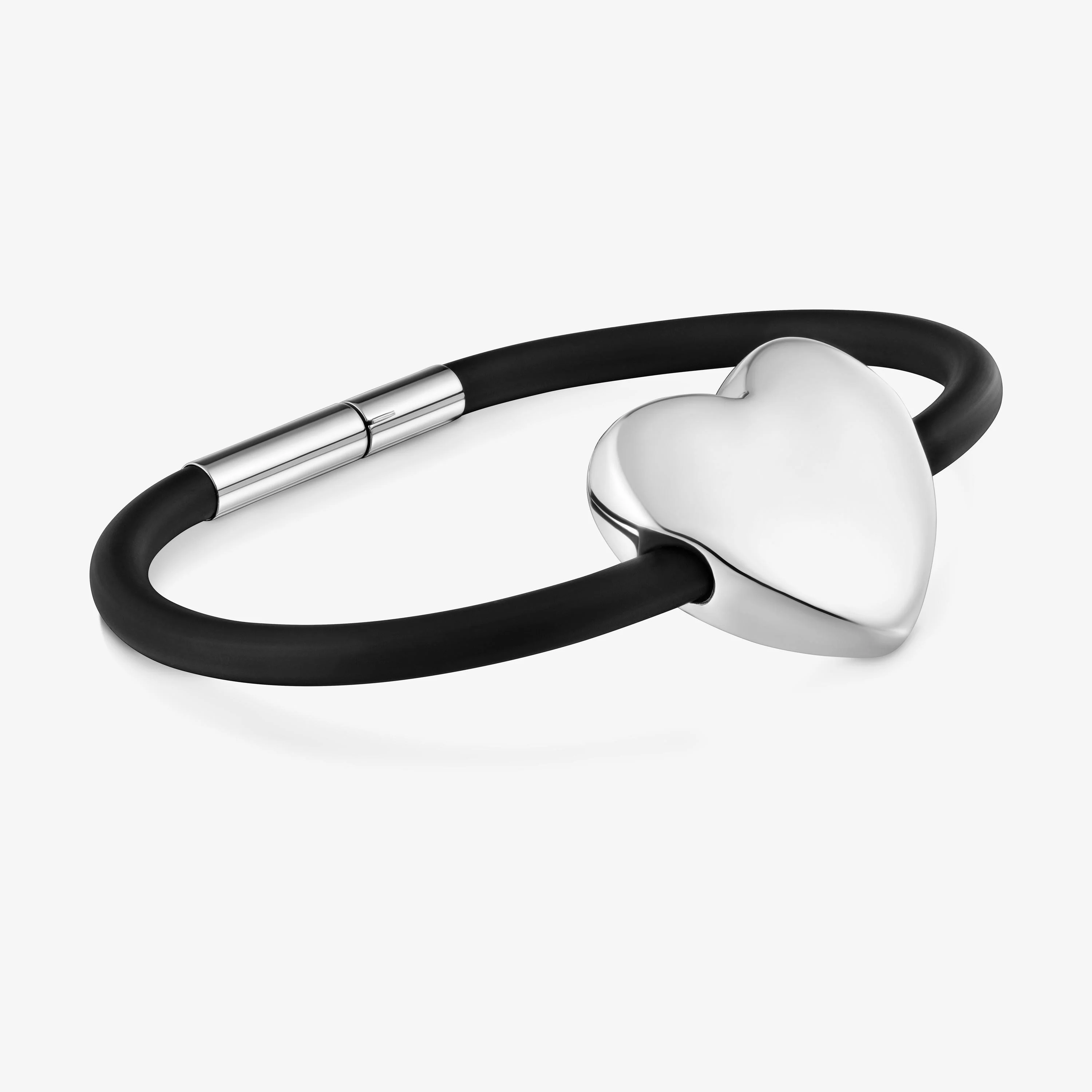 24 mm silver and rubber heart Bracelet TOUS Bold Motif - 1