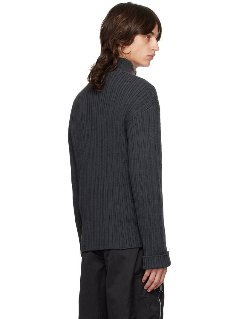 Gray Dropped Shoulder Turtleneck 3
