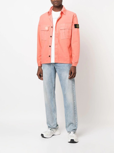 Stone Island Compass-patch flap-pocket shirt outlook