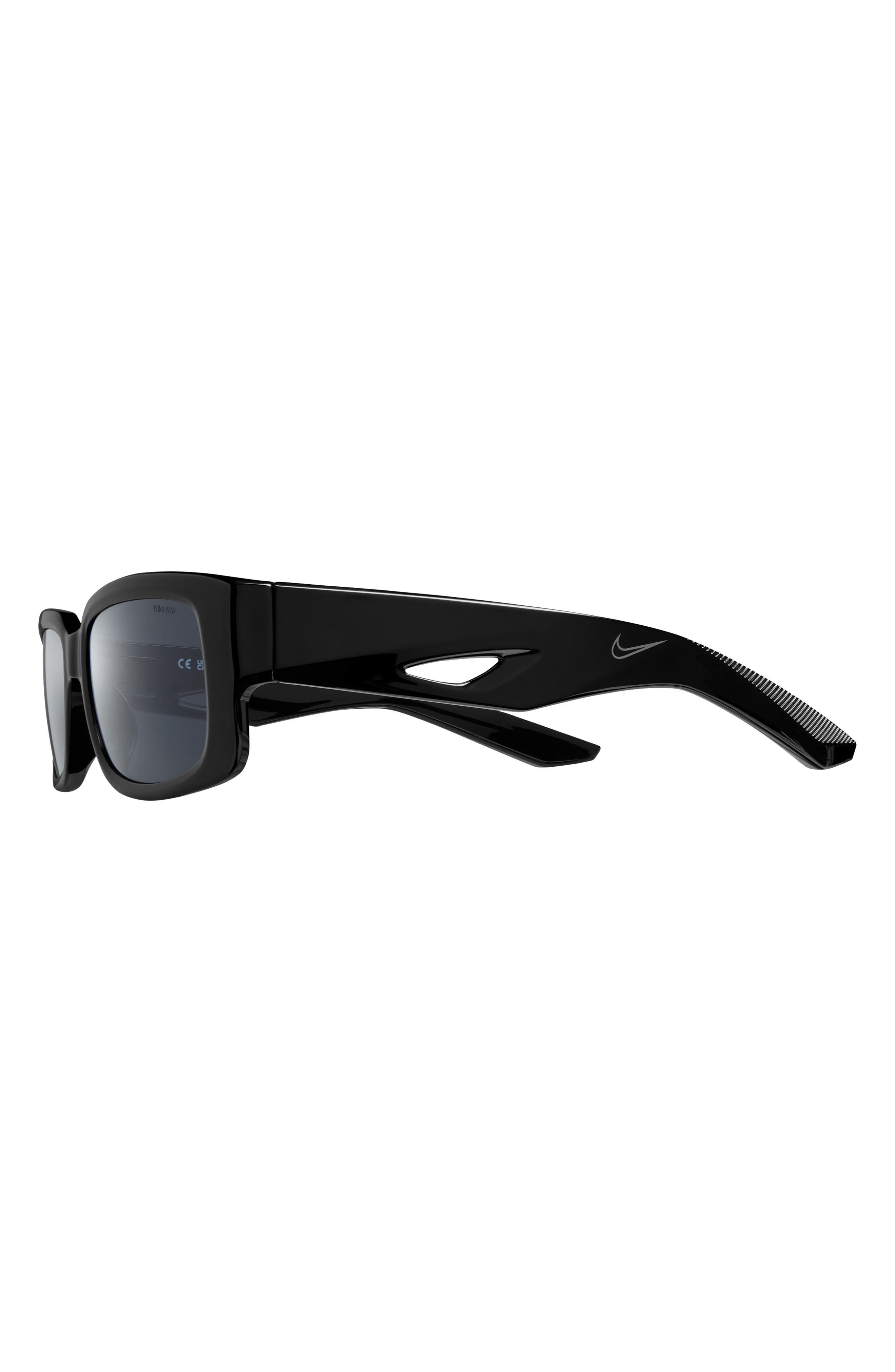 Nike Variant I 56mm Rectangle Sunglasses in Black /Grey at Nordstrom - 6