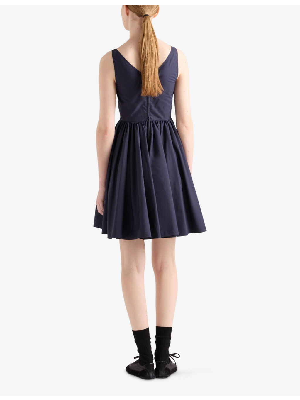Sleeveless Logo-Tab Cotton Mini Dress - 4