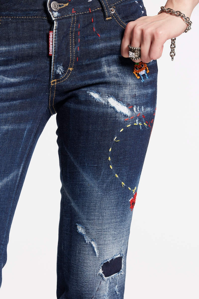 DARK MONSTER MAZE WASH MEDIUM WAIST SKINNY JEANS 4