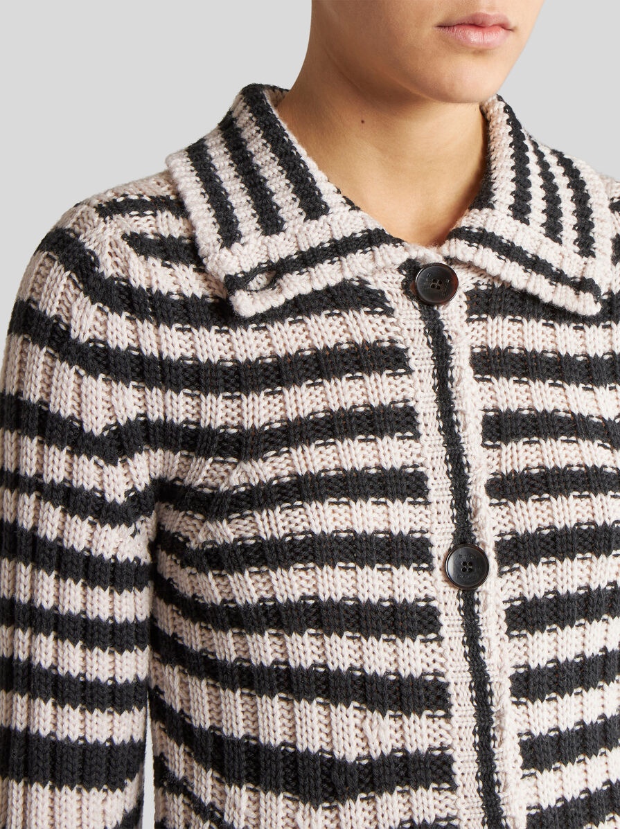 STRIPED KNIT CARDIGAN - 4