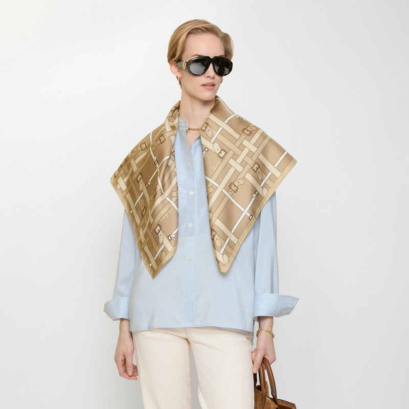 Belt Check Silk Scarf 3
