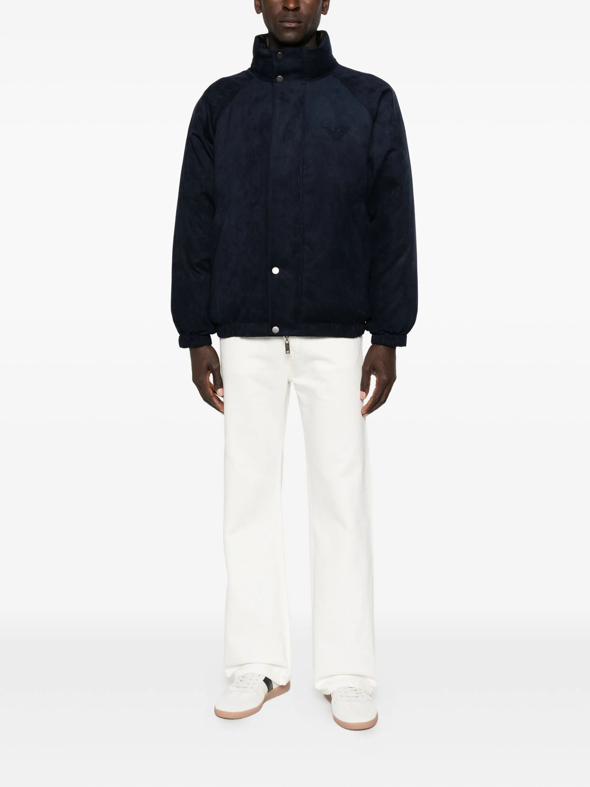 Emporio Armani Tonal-logo Press-studs Jacket - 4