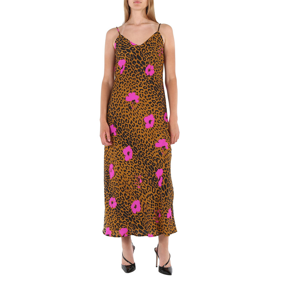 Essentiel Ladies Shelly Leopard Print Slip Midi Dress - 3