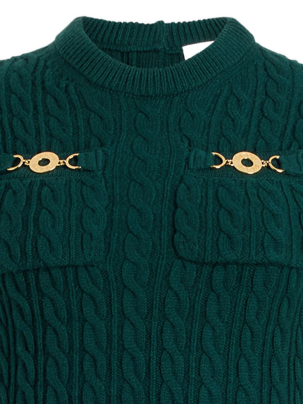 cable-knit gold-button mini dress - 2