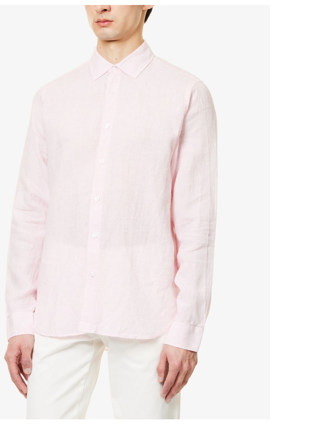 Giles long-sleeve regular-fit linen shirt - 3