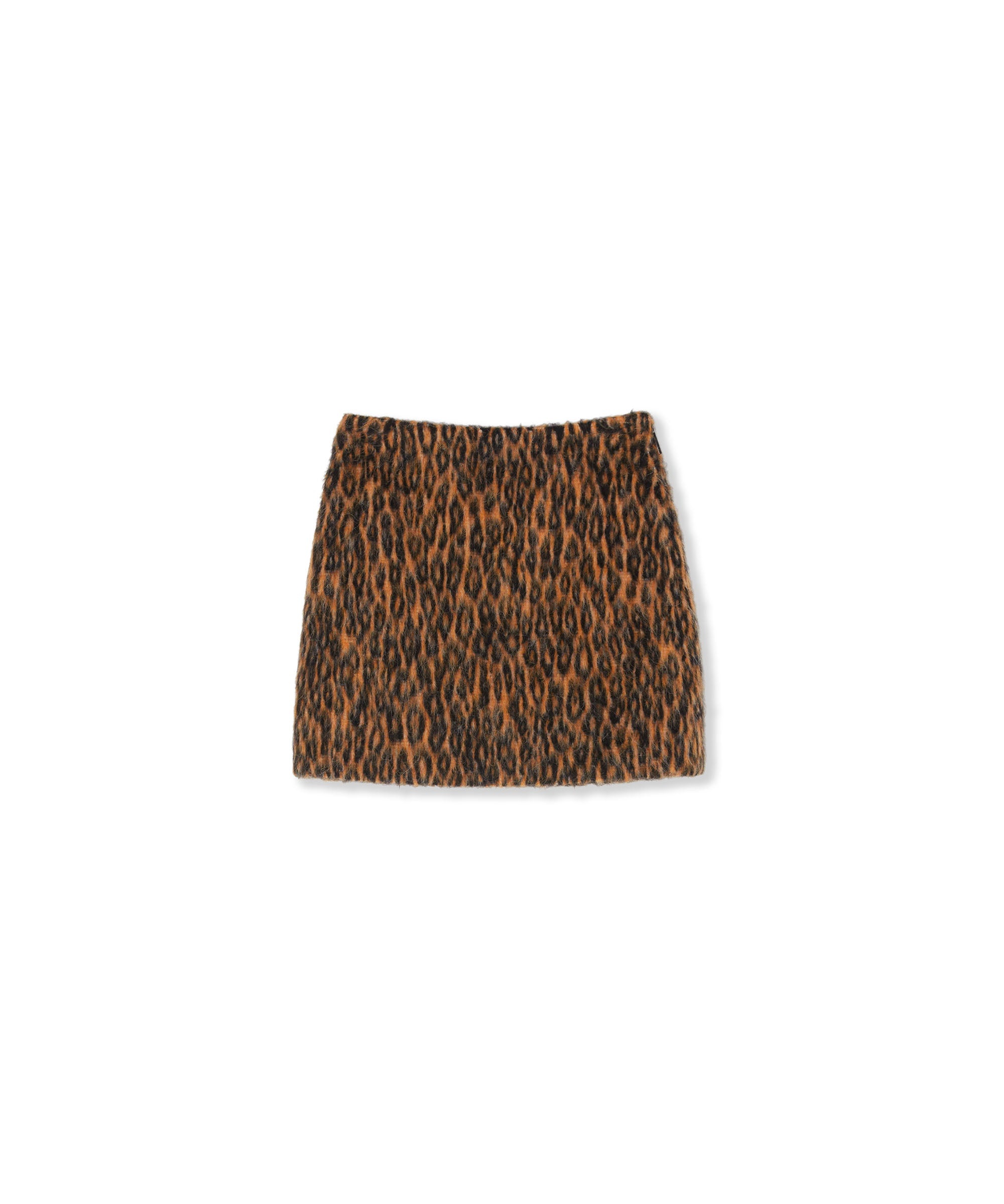 Wool mini skirt with "Cheetah Jacquard" motif - 1