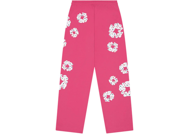 DENIM TEARS Denim Tears Rhinestone Cotton Wreath Sweatpants Pink outlook