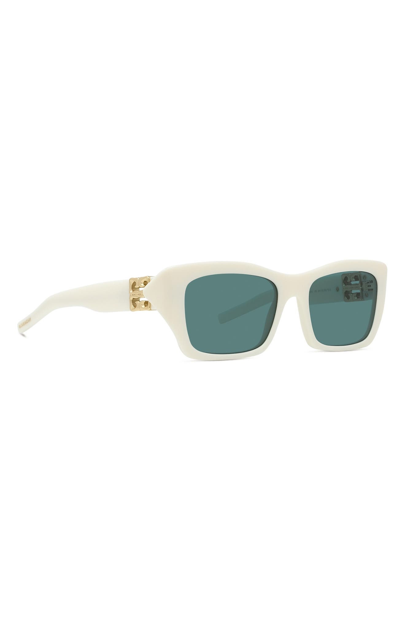 Givenchy 4G Liquid 54mm Rectangular Sunglasses in White /Green at Nordstrom - 4