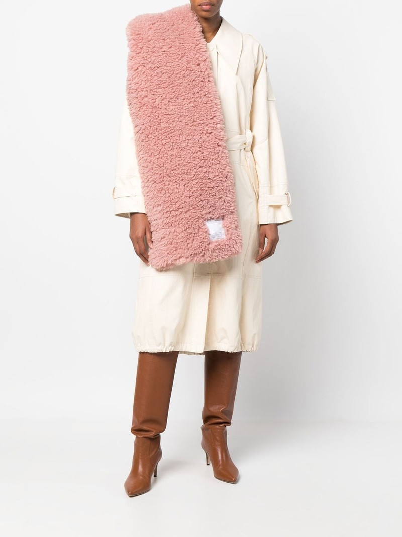 Faux-Fur logo-patch scarf 1