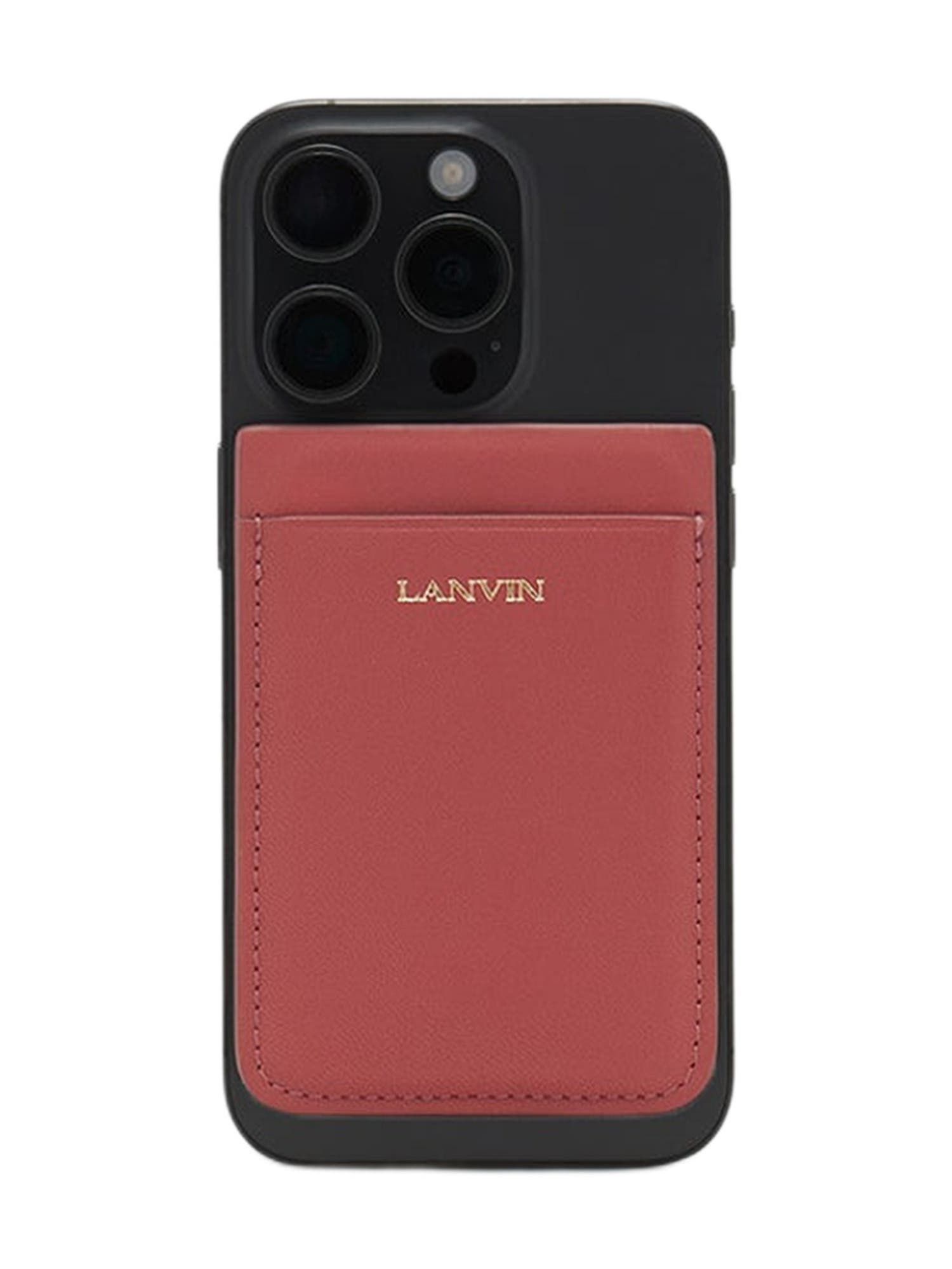 Lanvin Magnetic Leather Cardholder in Litchi at Nordstrom - 2