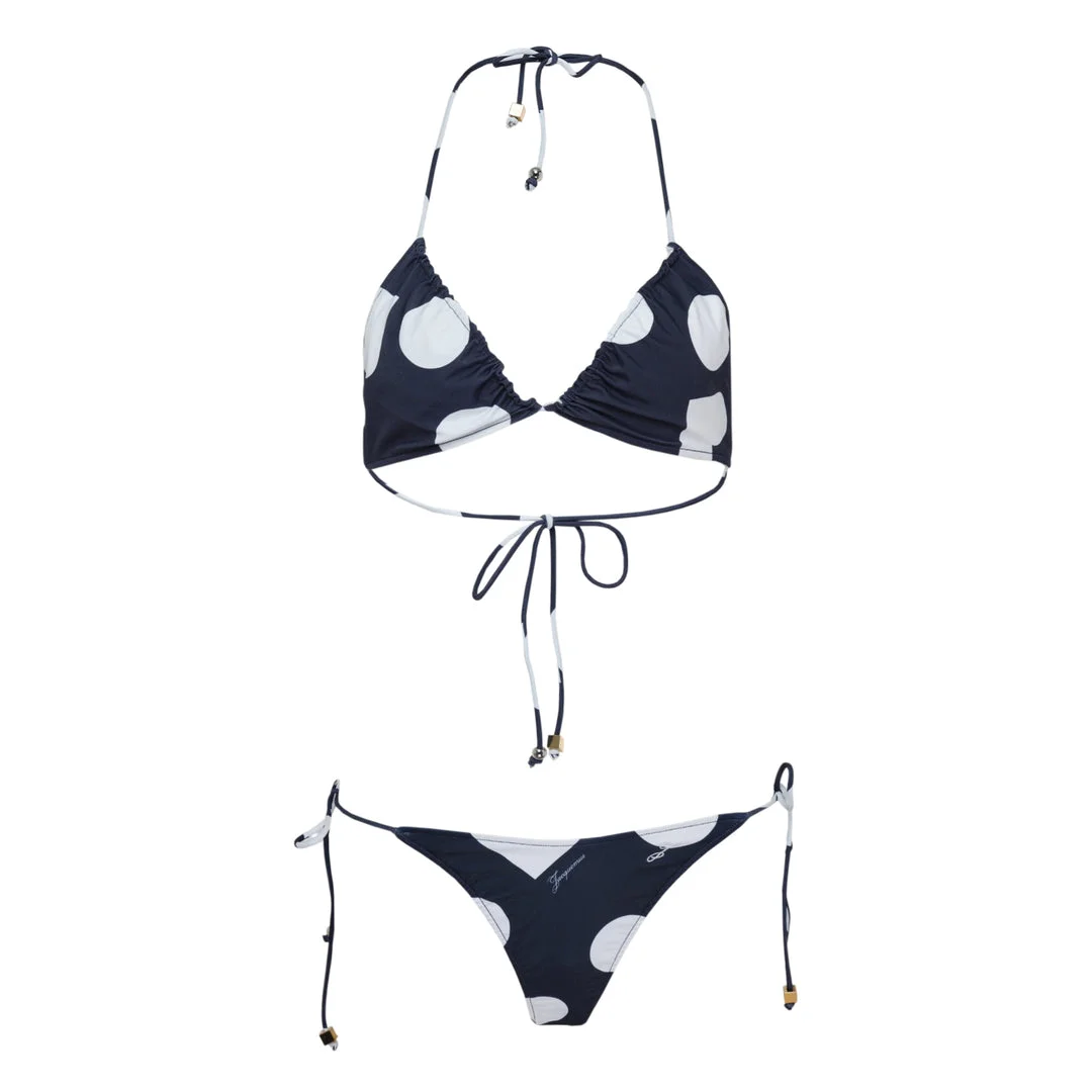 Polka Dot Triangle Bikini Set - 1