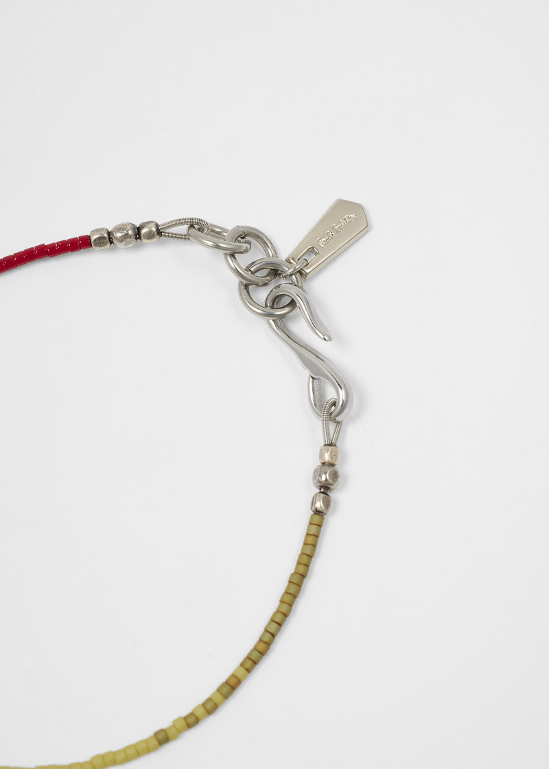 Paul Smith Khaki and Pink Beaded Bracelet outlook