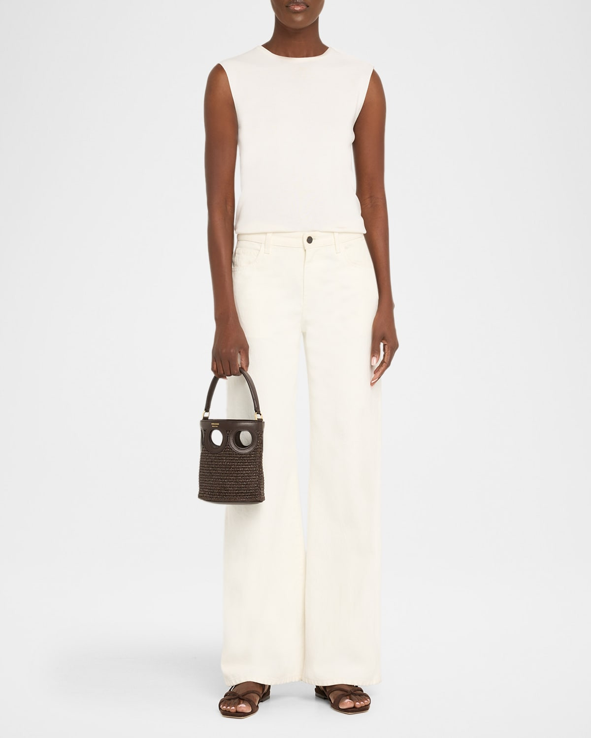 Cutout Raffia Bucket Bag - 7