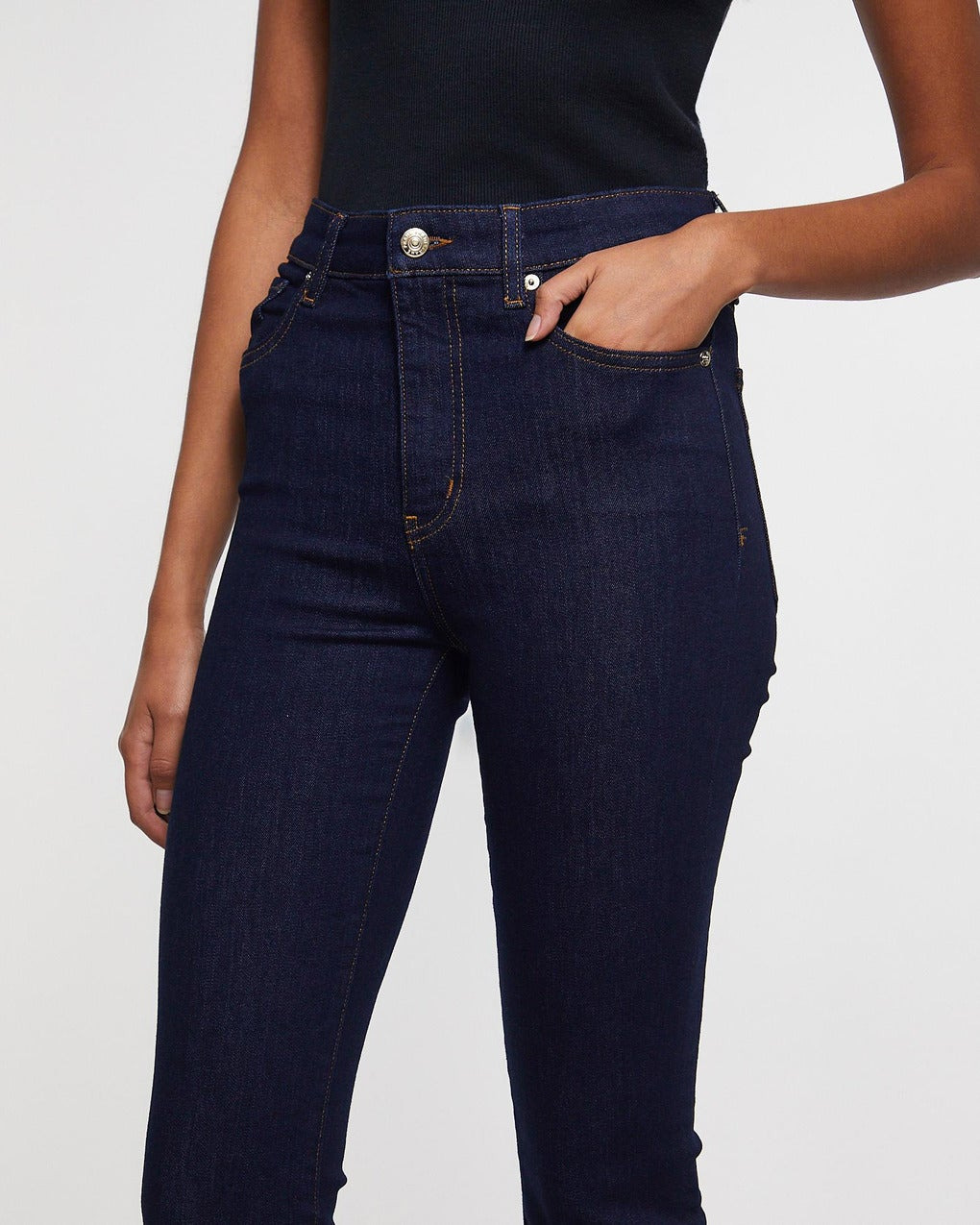 Jeans The Pencil Crop Dark blue wash - 5