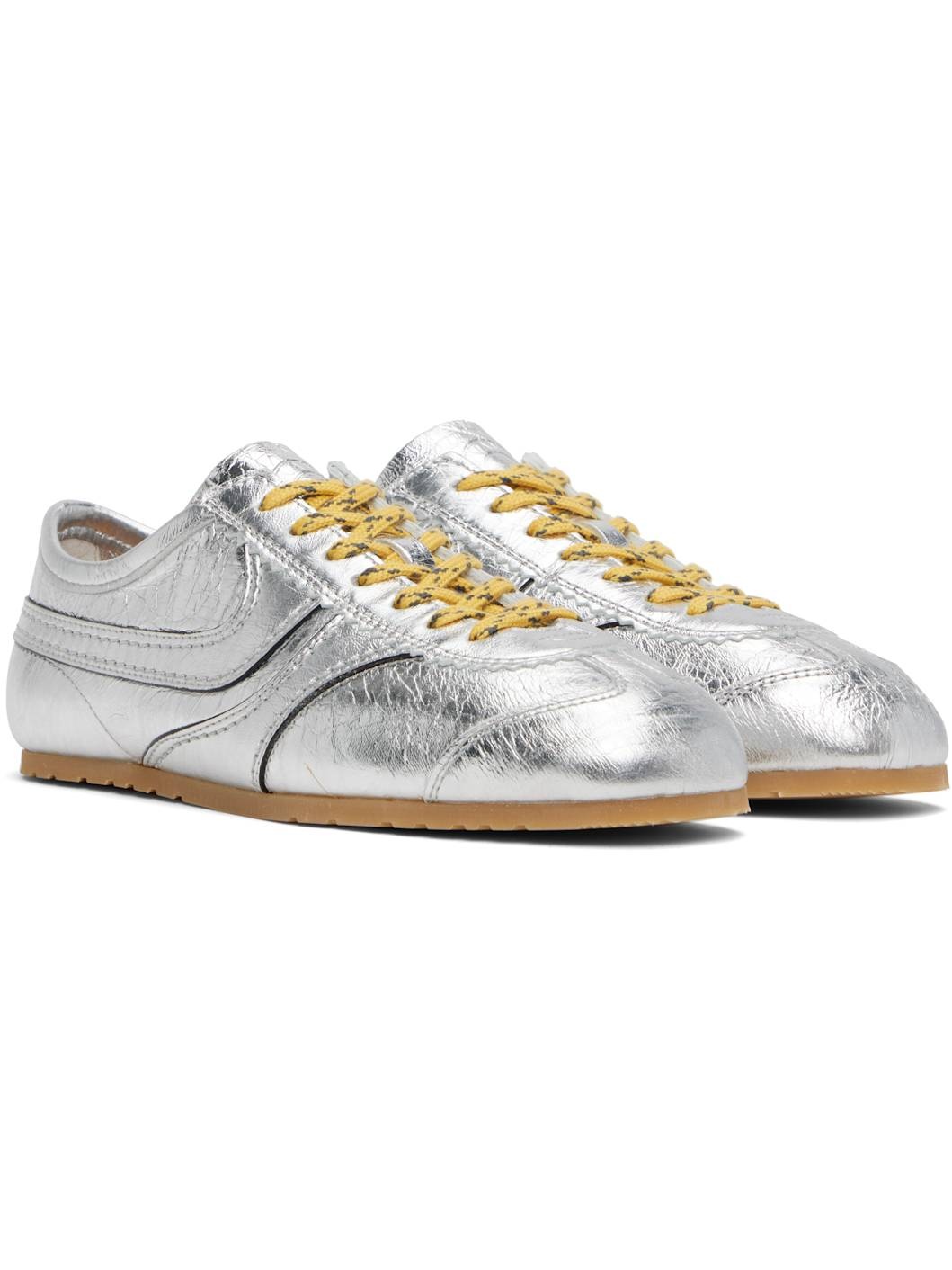 Silver Metallic Sneakers - 4