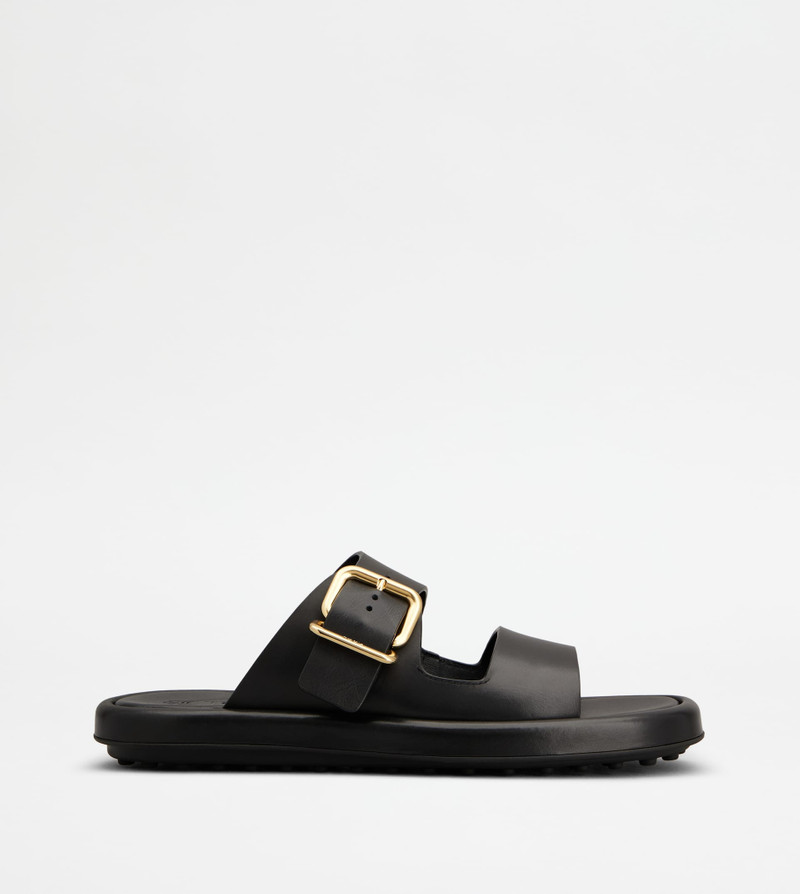 SANDALS IN LEATHER - BLACK 1