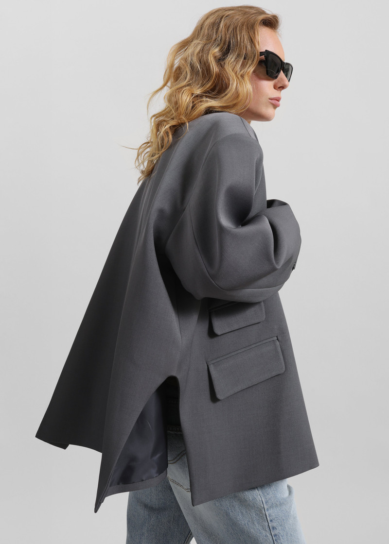 Tolmer Boxy Wrap Blazer - Storm Grey 10