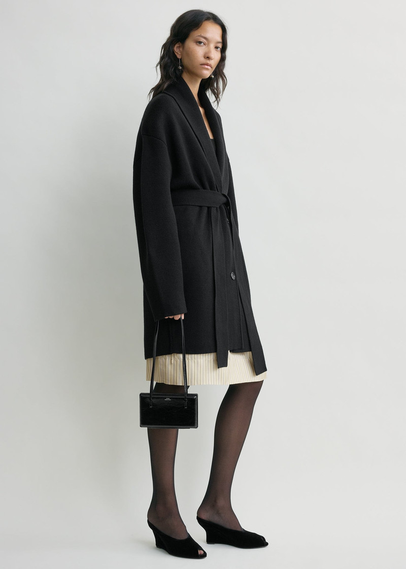 Shawl-lapel robe black 3