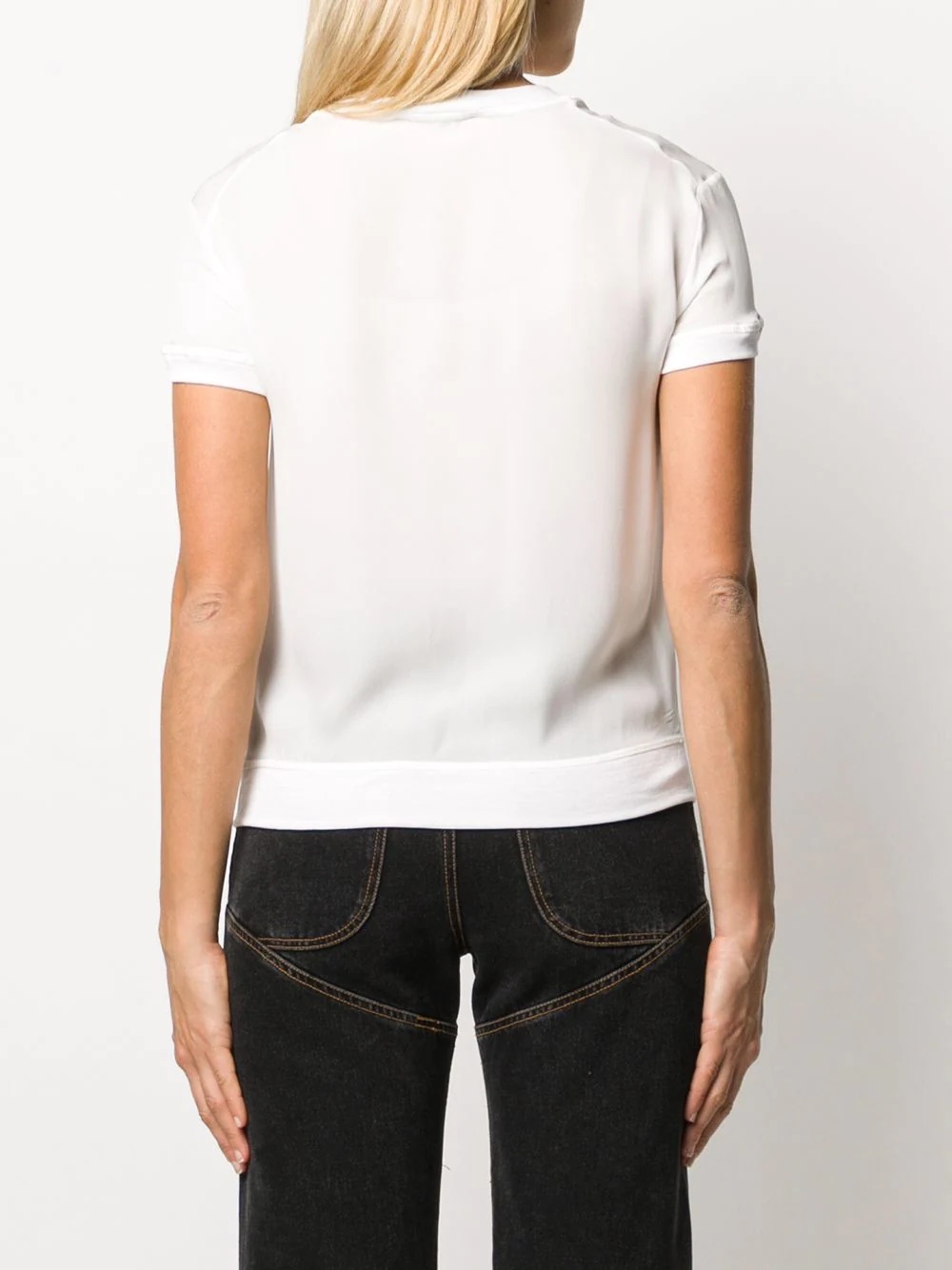 mirrored logo georgette top - 4