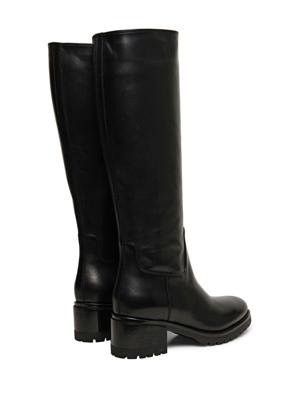 knee-length leather boots - 4