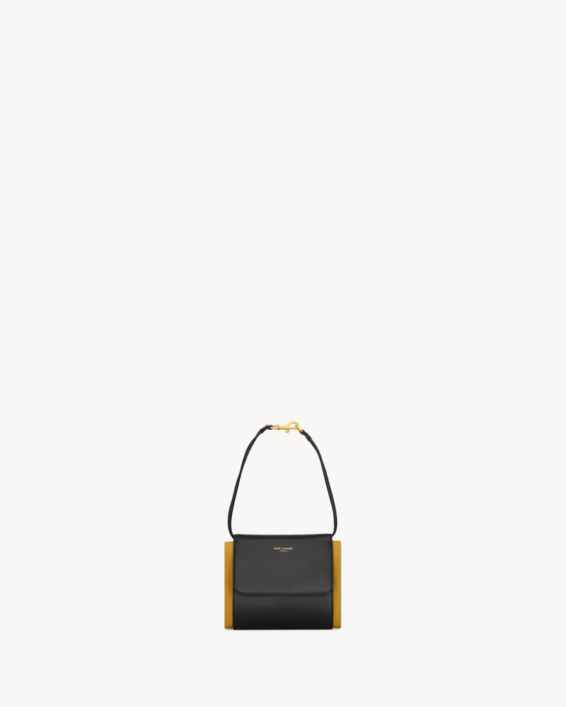 SAINT LAURENT FOULARD FOLDING POUCH IN NYLON AND LEATHER outlook