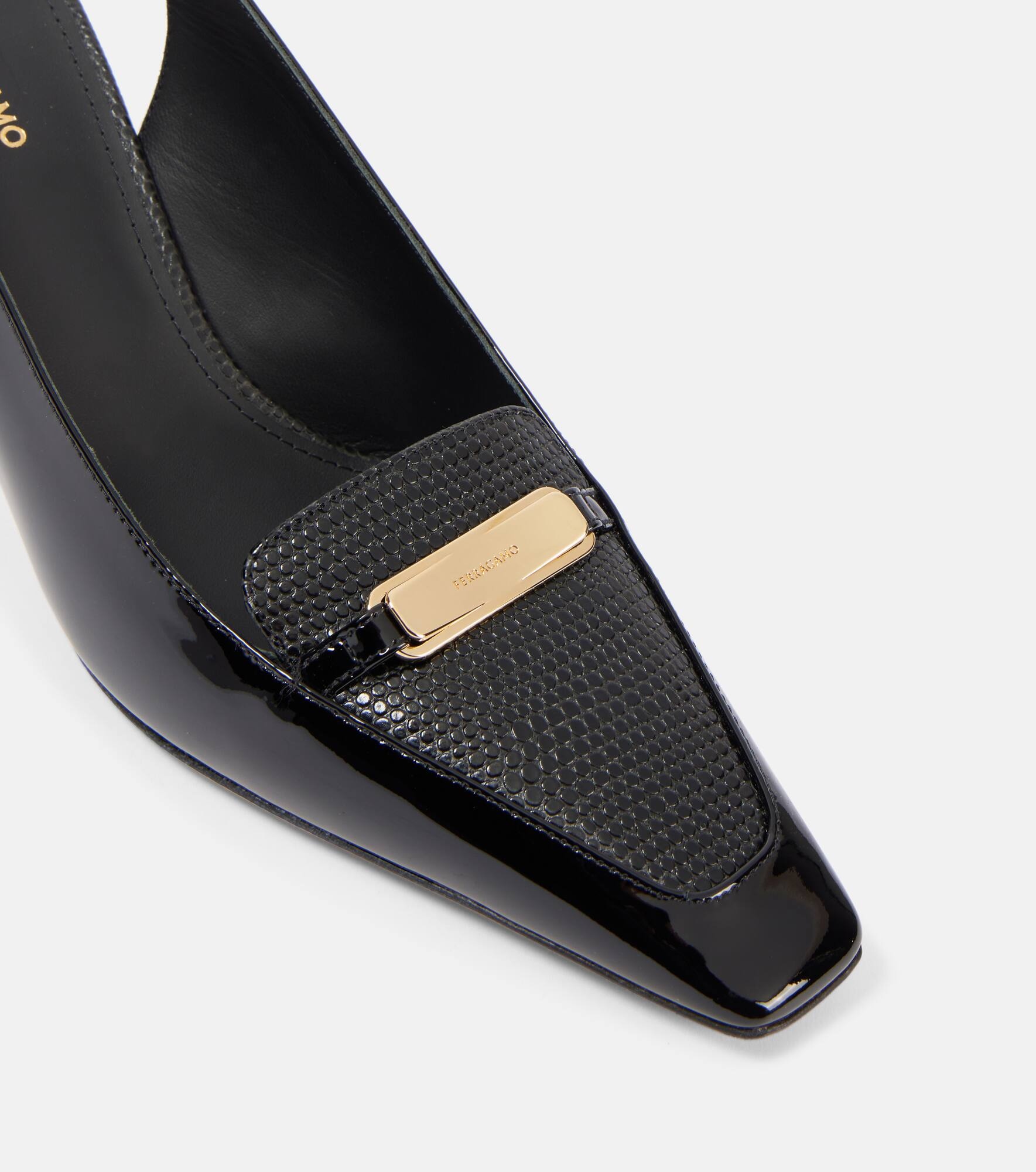 Patent leather slingback pumps - 5