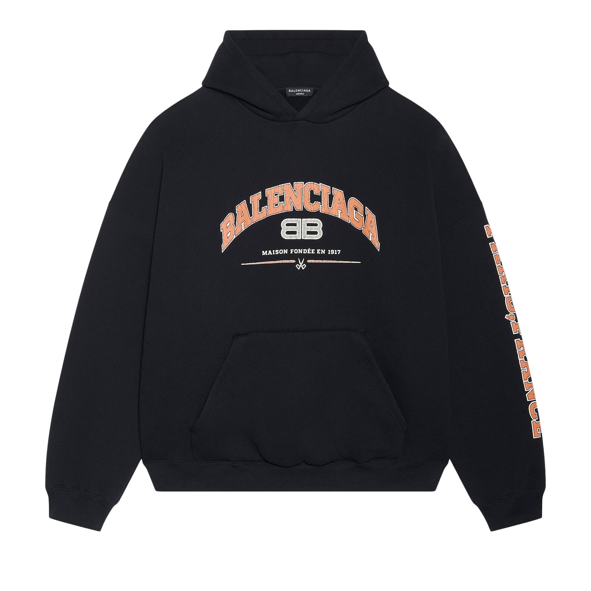 Balenciaga Wide Fit Hoodie 'Black/Orange/White' - 1