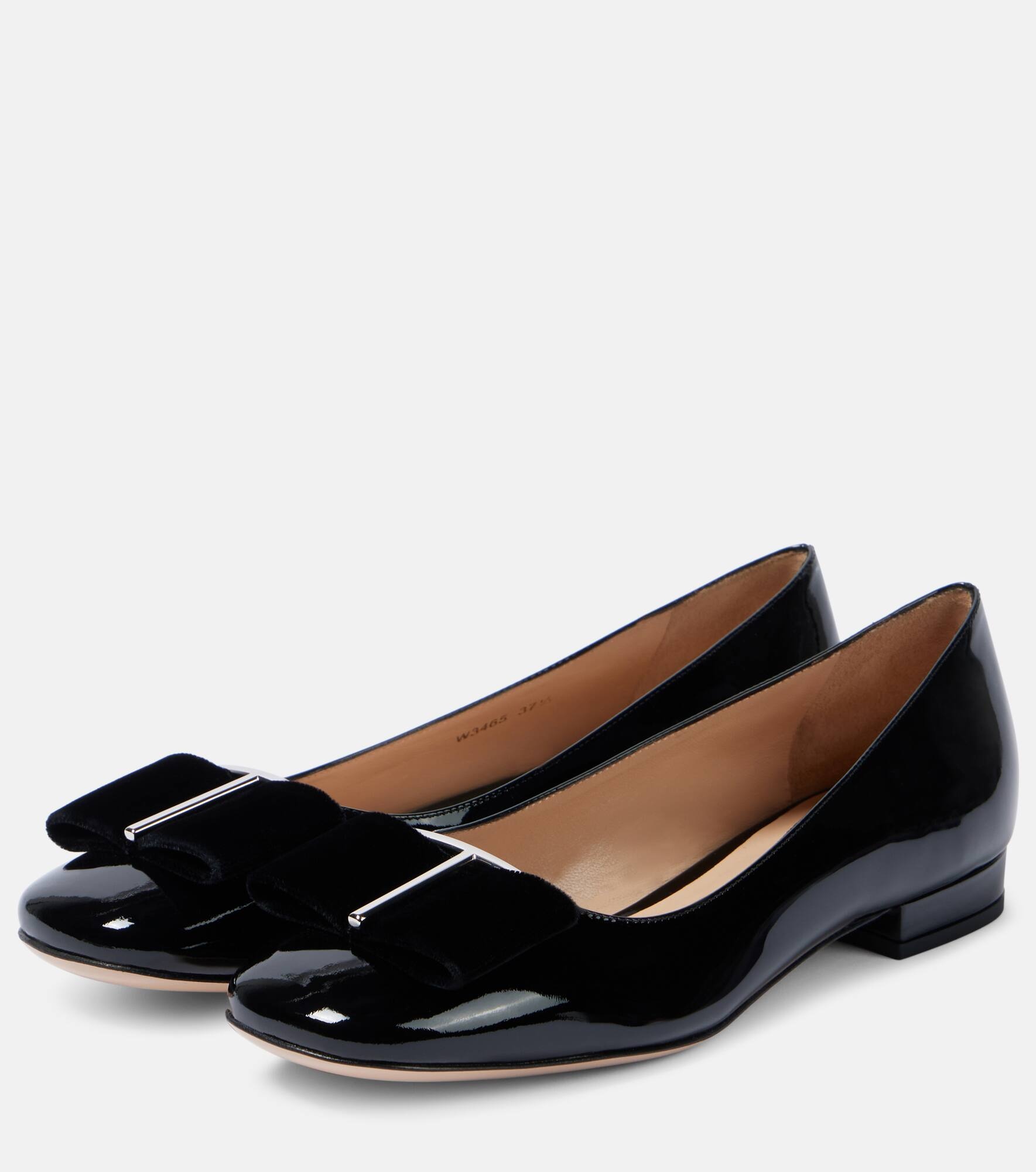 Audrey bow-detail patent leather ballet flats - 4
