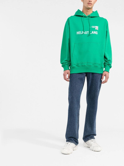 Helmut Lang logo-print drawstring hoodie outlook