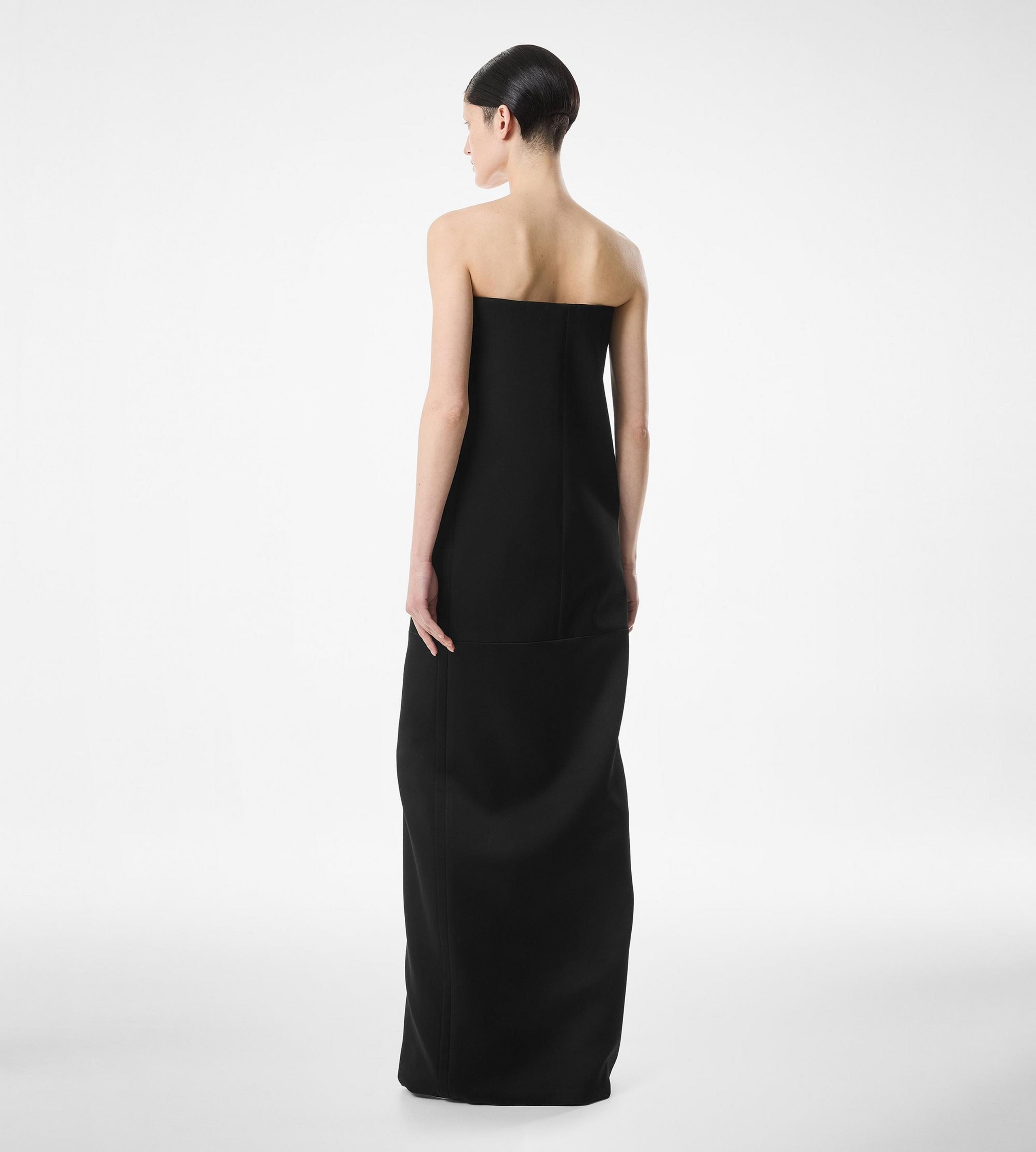 SHARP WOOL STRAPLESS EVENING DRESS - 4