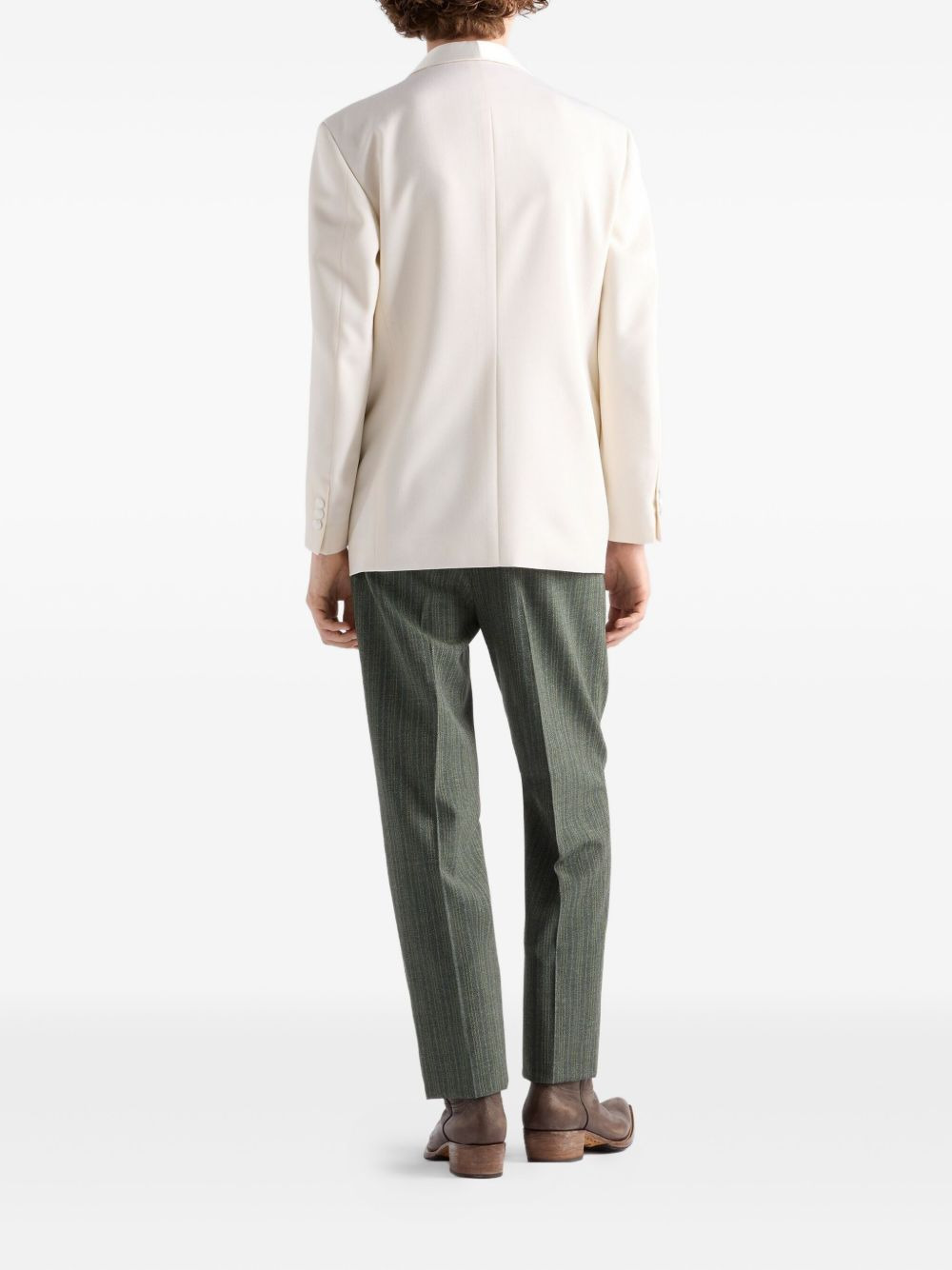 shawl-collar wool jacket - 3
