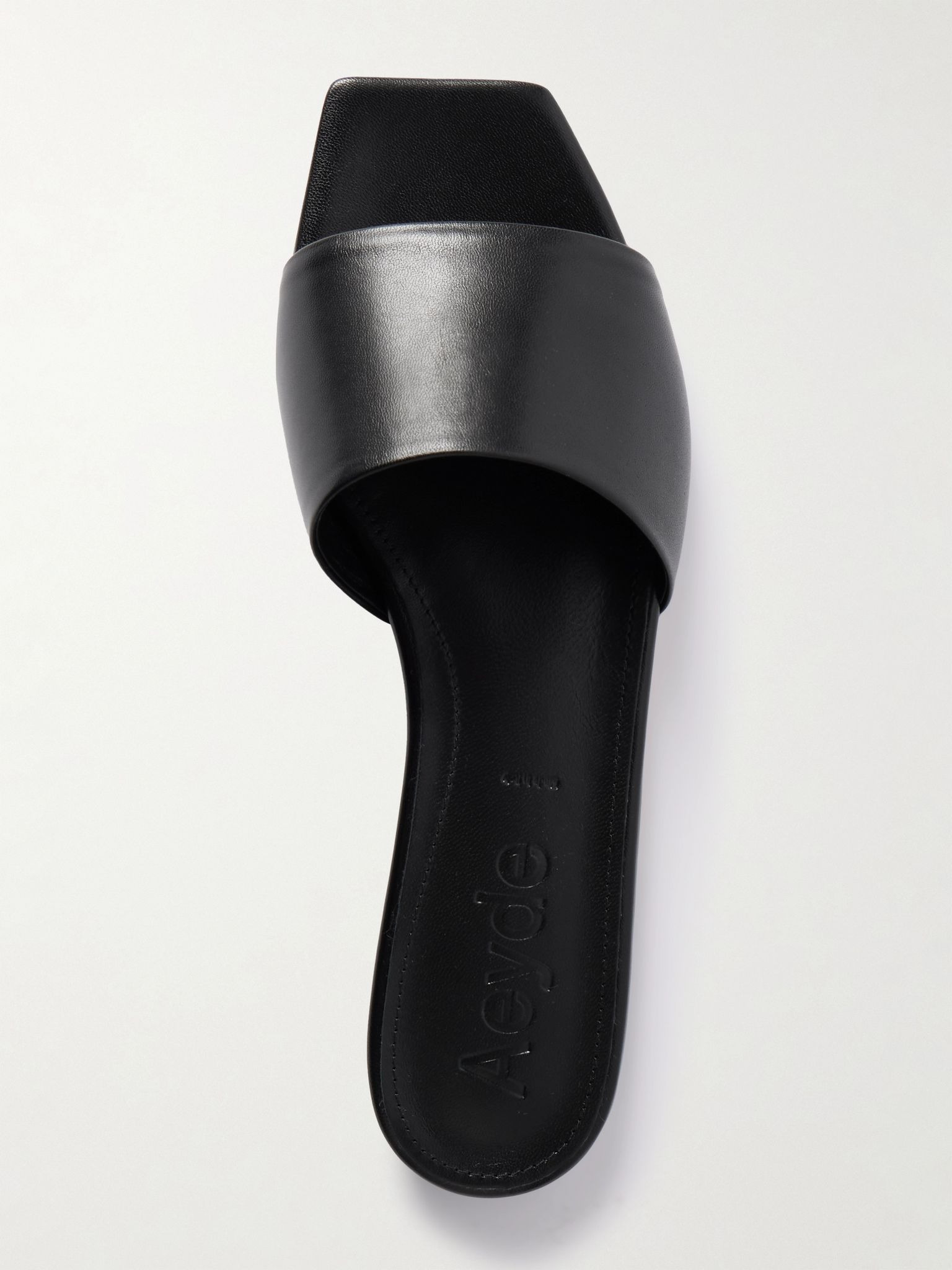 Anna leather slides Black - 5