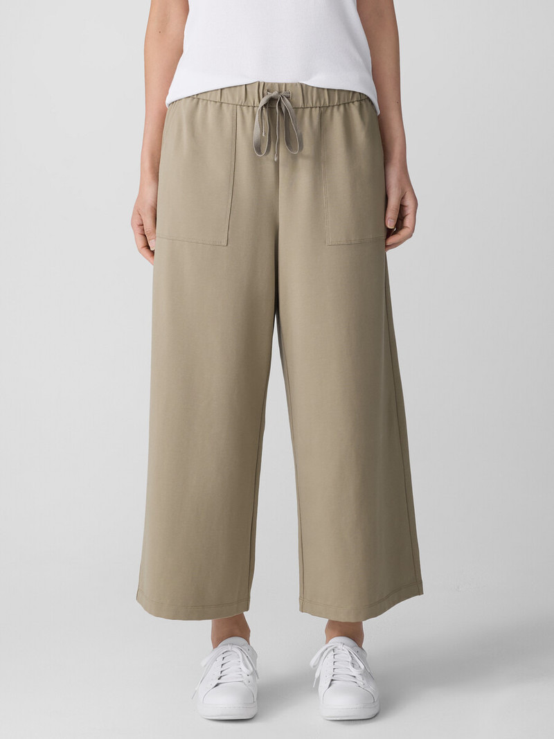 Pima Cotton Stretch Jersey Wide-Leg Pant 3