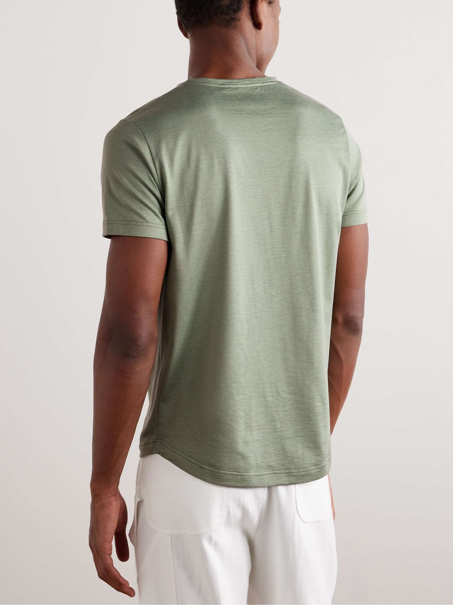 Slim-Fit Silk and Cotton-Blend Jersey T-Shirt - 4