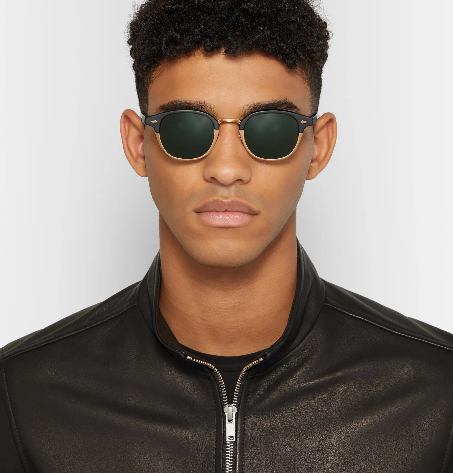 Lemtosh-Mac Round-Frame Matte-Acetate And Gold-Tone Sunglasses - 2