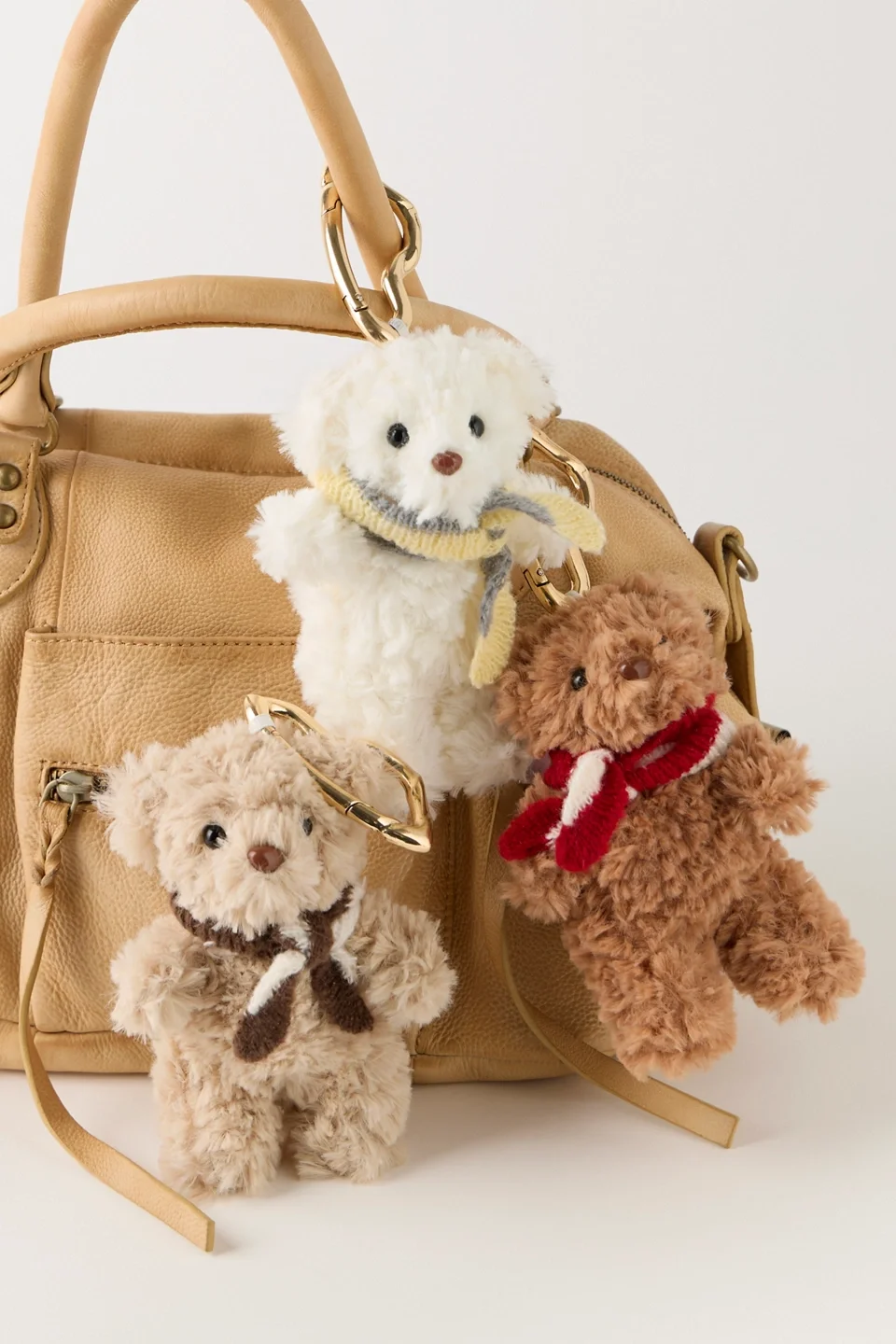 Fuzzy Bear Bag Charm - 1