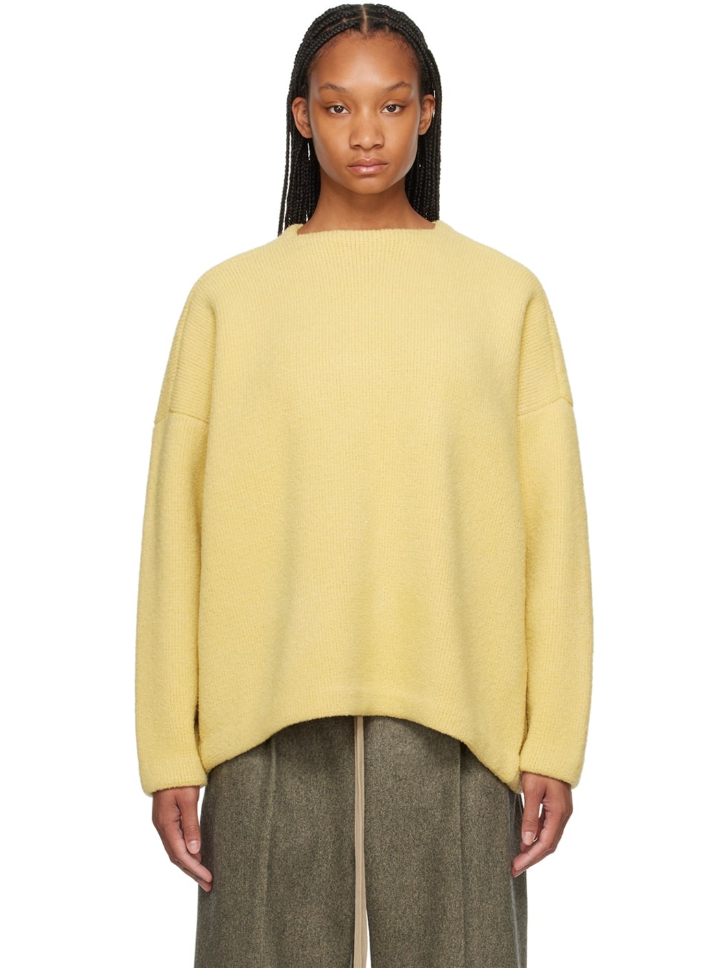 Yellow Square Neck Sweater - 1