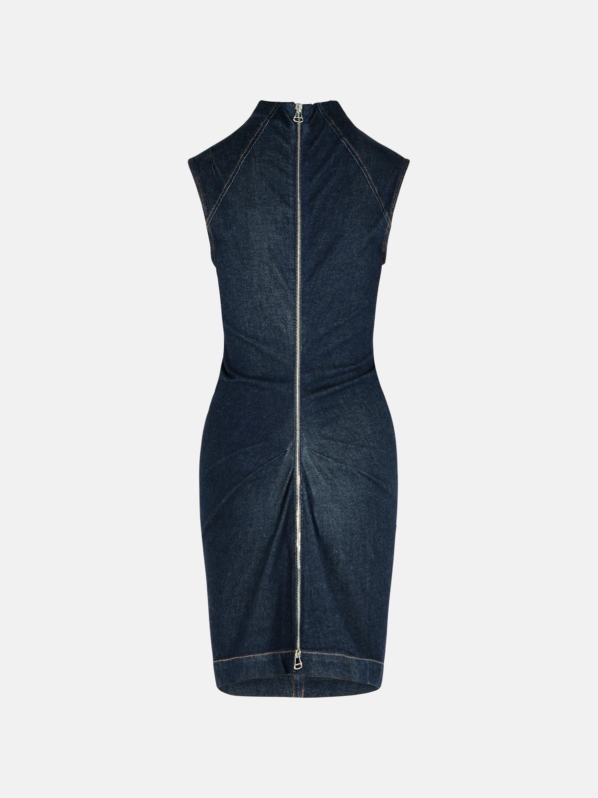 'CEREA' DARK BLUE COTTON DRESS - 3