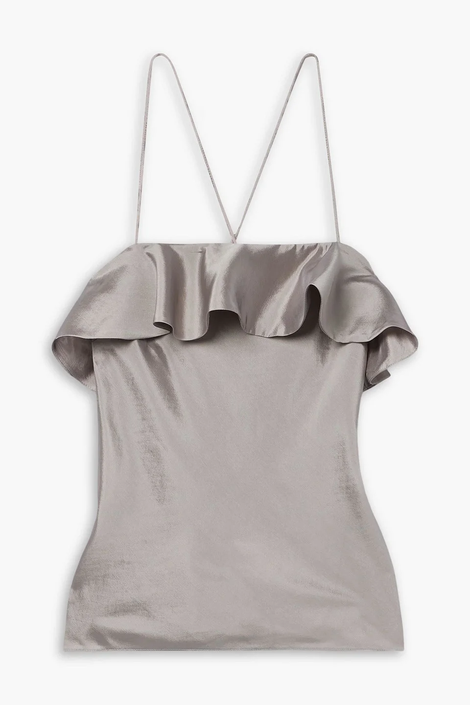 Immersion ruffled silk-blend satin camisole - 1