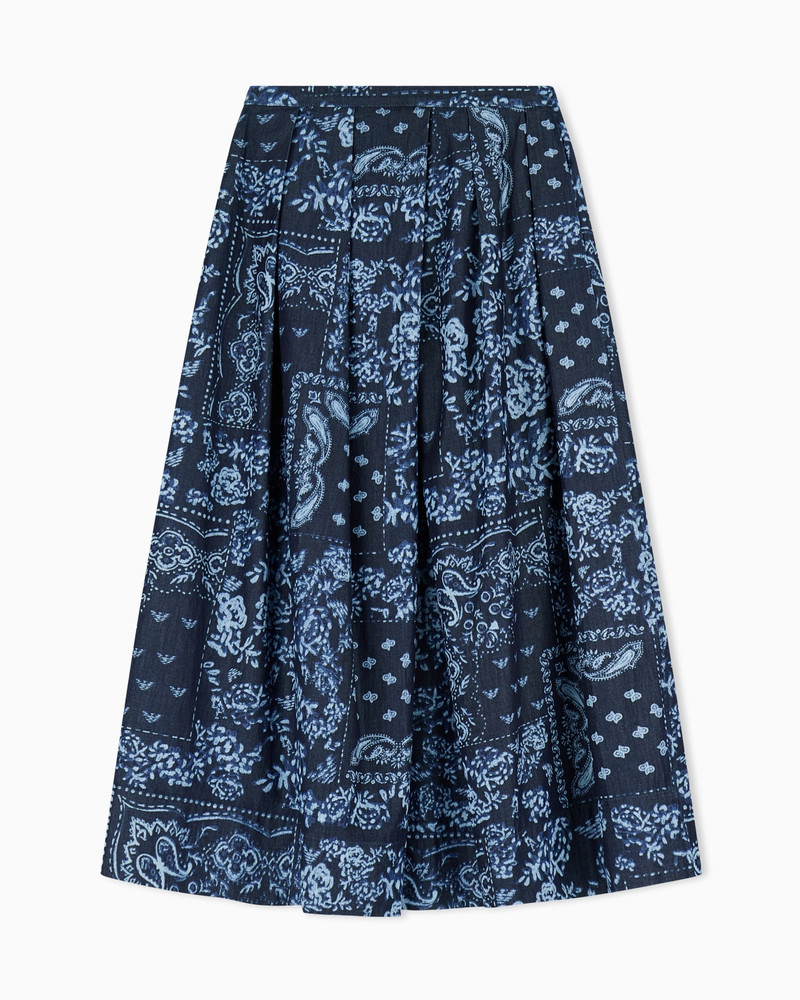BANDANA PRINT CHAMBRAY SKIRT 1