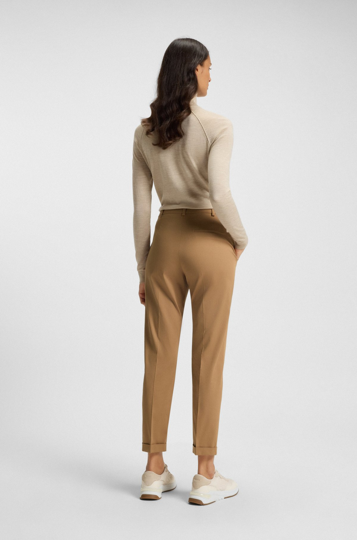 REGULAR-FIT TROUSERS IN STRETCH-COTTON TWILL - 4