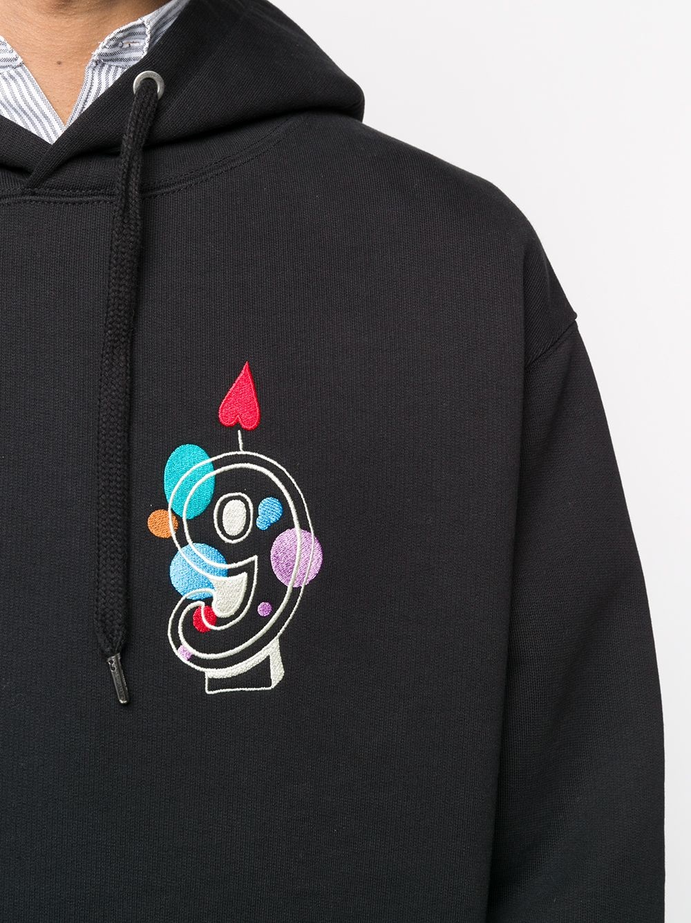 embroidered patch hoodie - 5